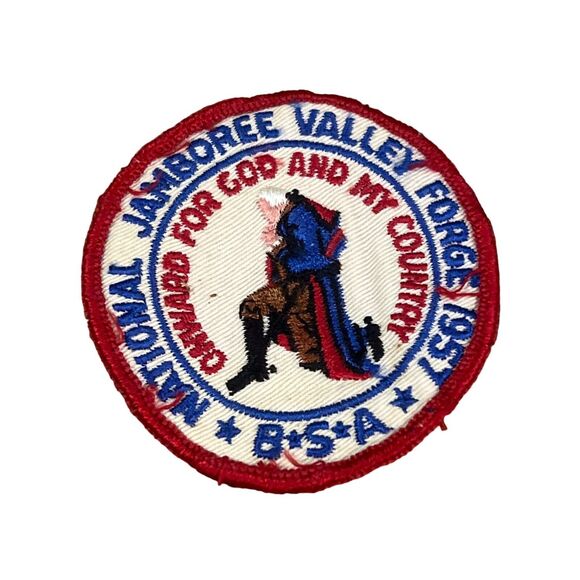 3 Vintage Boy Scout 1957 Valley Forge Onward God Country National Jamboree Patch - Picture 4 of 10